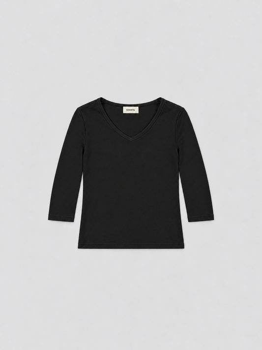 V Neck Top - Black