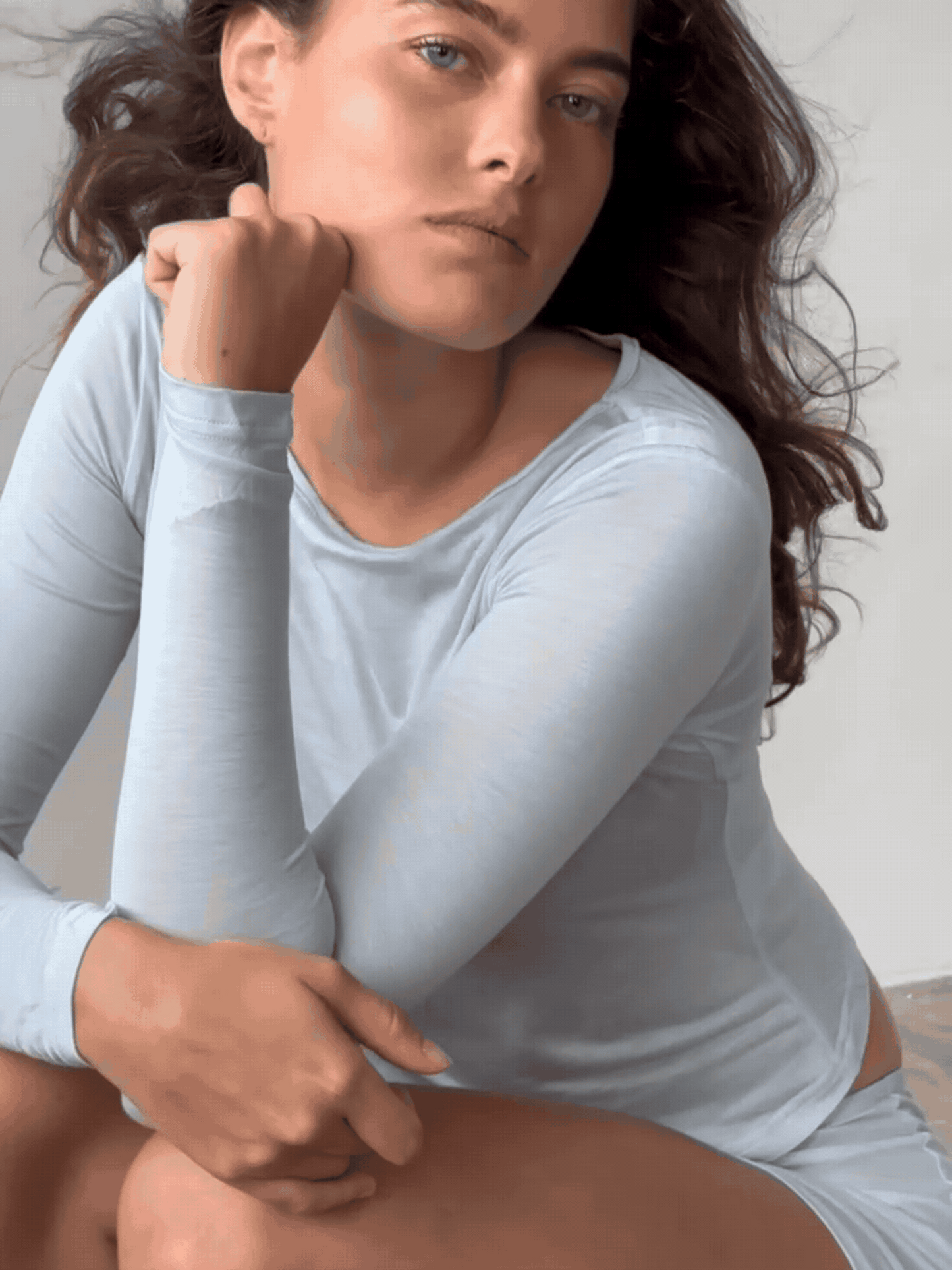 Long Sleeve Top - Light Blue