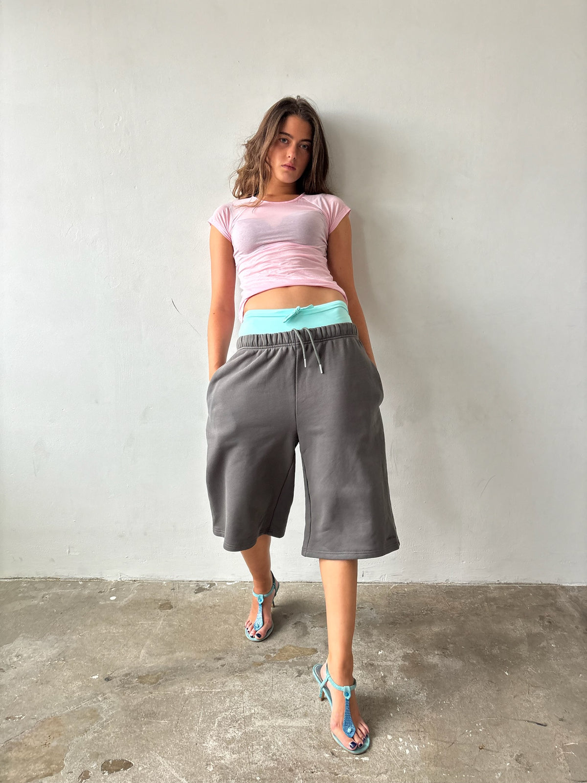 Oversized Shorts - Gunmetal Grey